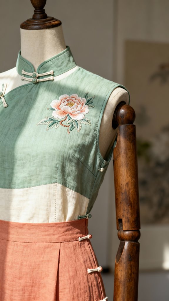 summer sleeveless cotton linen qipao