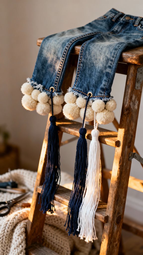 sustainable denim holiday stockings