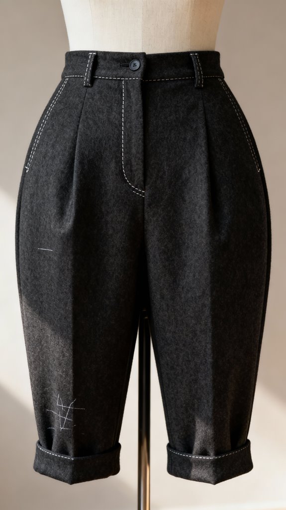 tailored faux fly pants