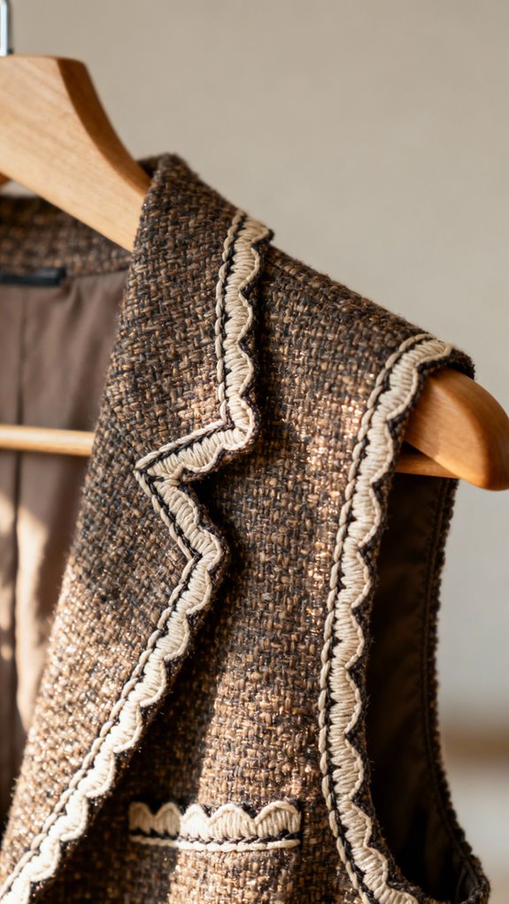 textured vest with topstitching