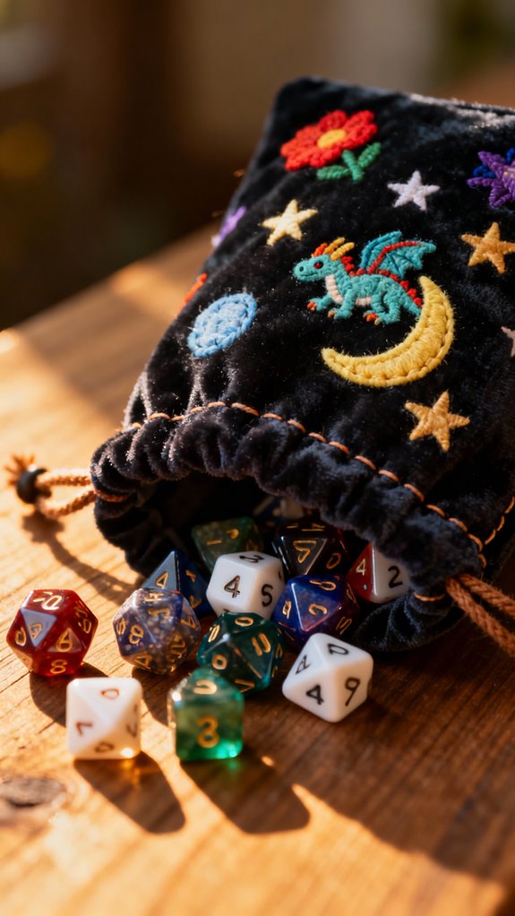 themed campaign dice bags