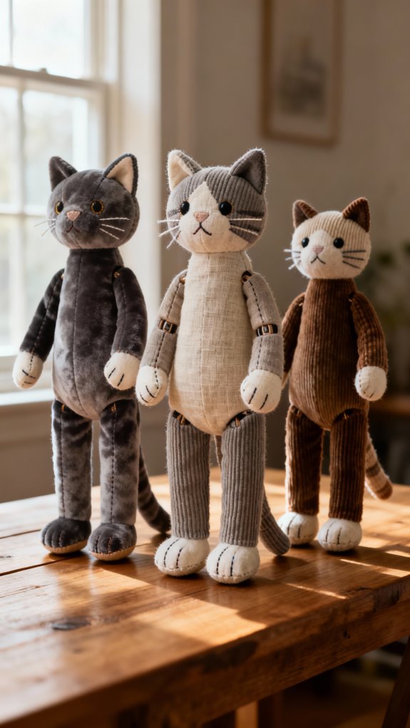 three dimensional standing cat plush
