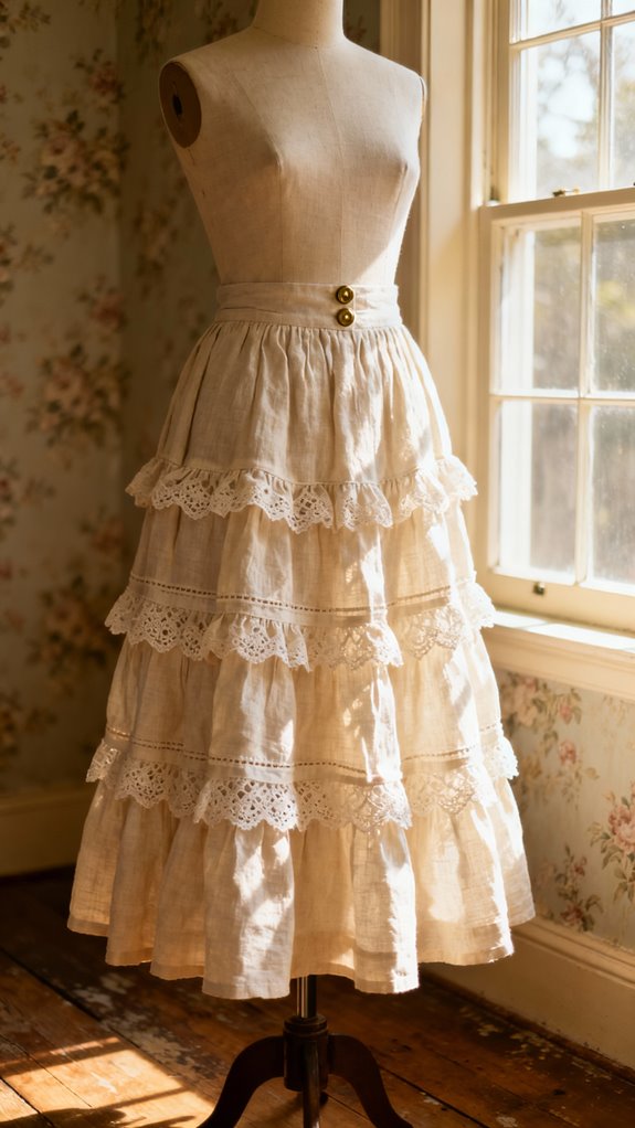 tiered lace overlay skirt