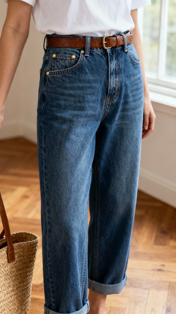 timeless straight leg mom jeans