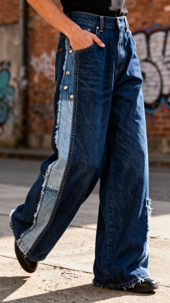 transforming jeans with panels