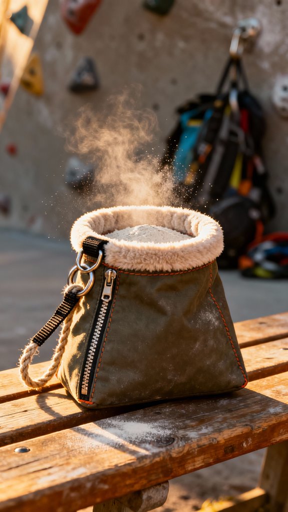 trapezoidal chalk bag construction