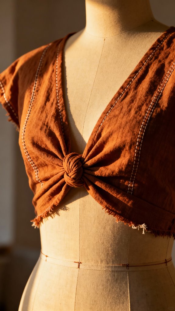 twist front crop top guide