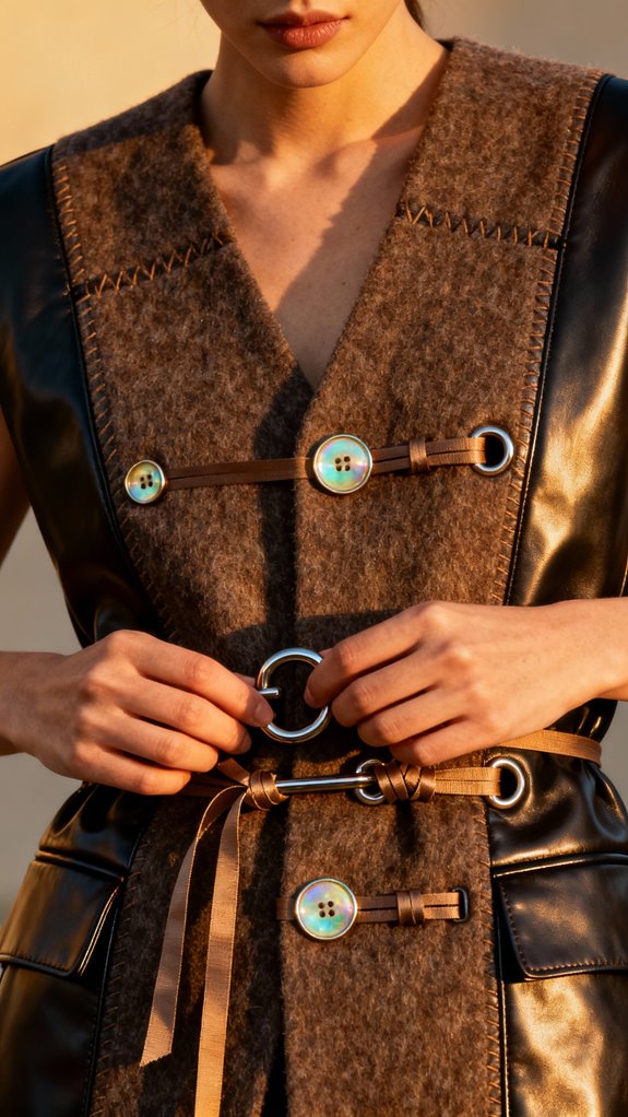 unique button vest closures