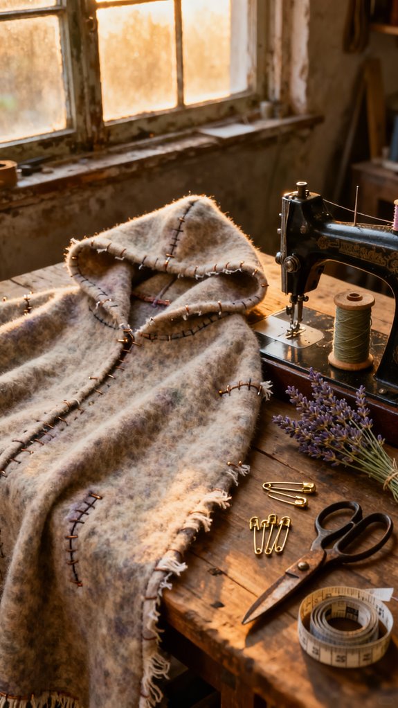 upcycled blanket cloak sewing