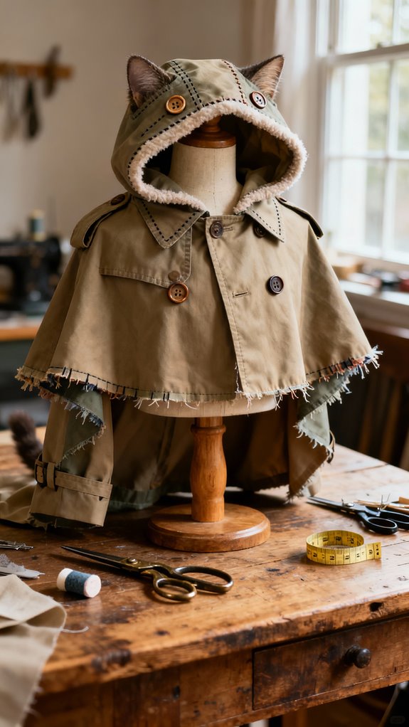 upcycled cat cape tutorial