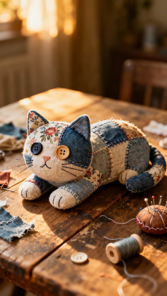 upcycled cat plushie project