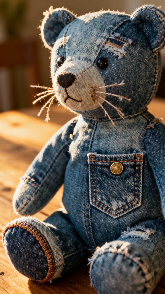 upcycled denim bear creation