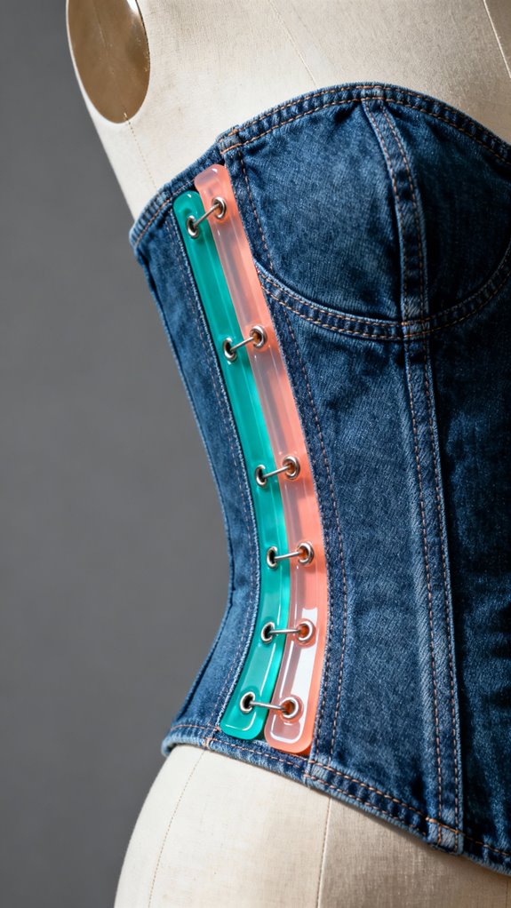 upcycled denim corset design
