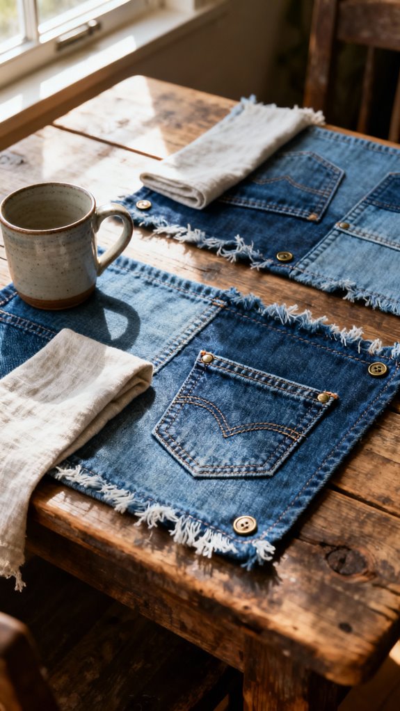 upcycled denim placemats ideas