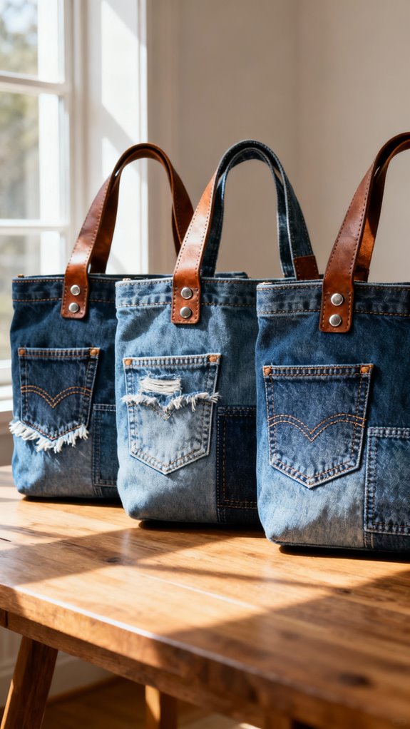upcycled denim tote bags