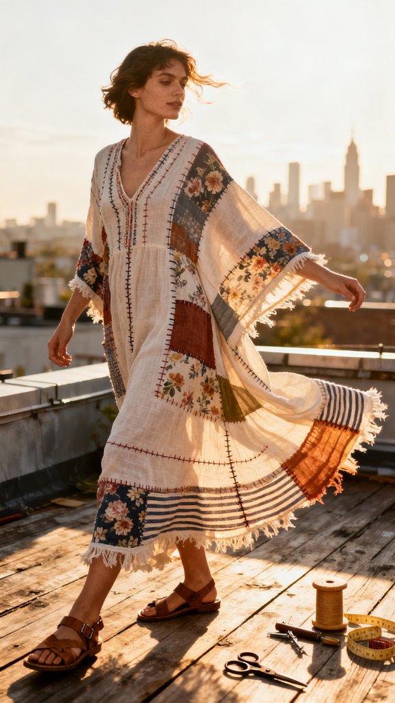 upcycled linen kaftan project