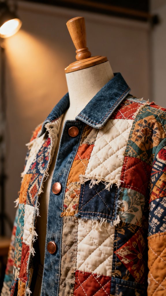 upcycled quilt jacket creation