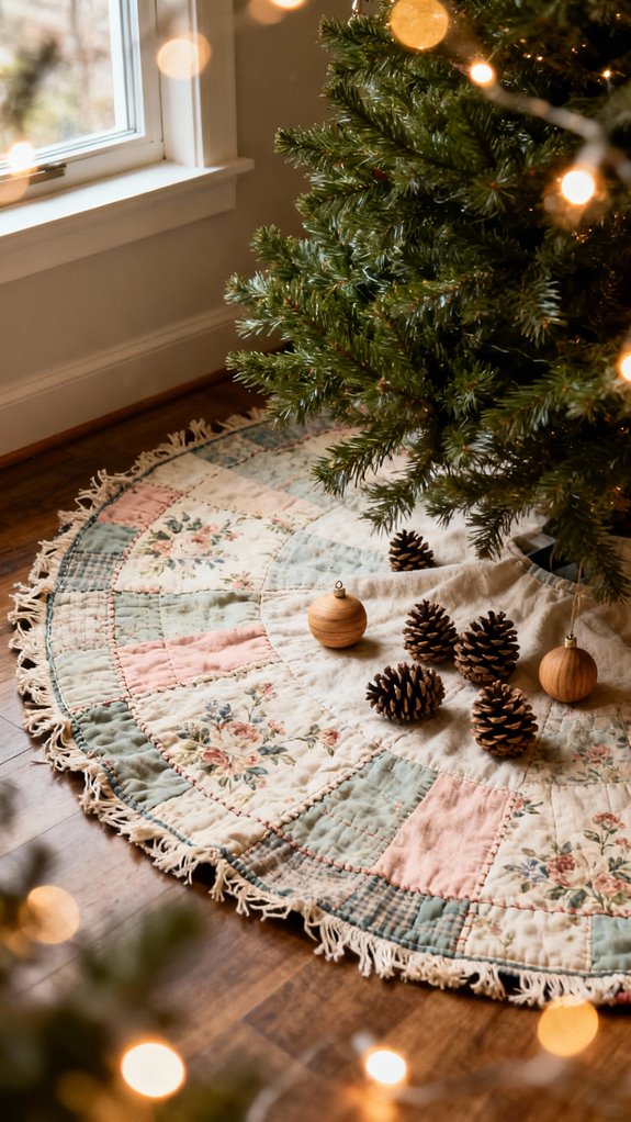 upcycled quilt tree skirt