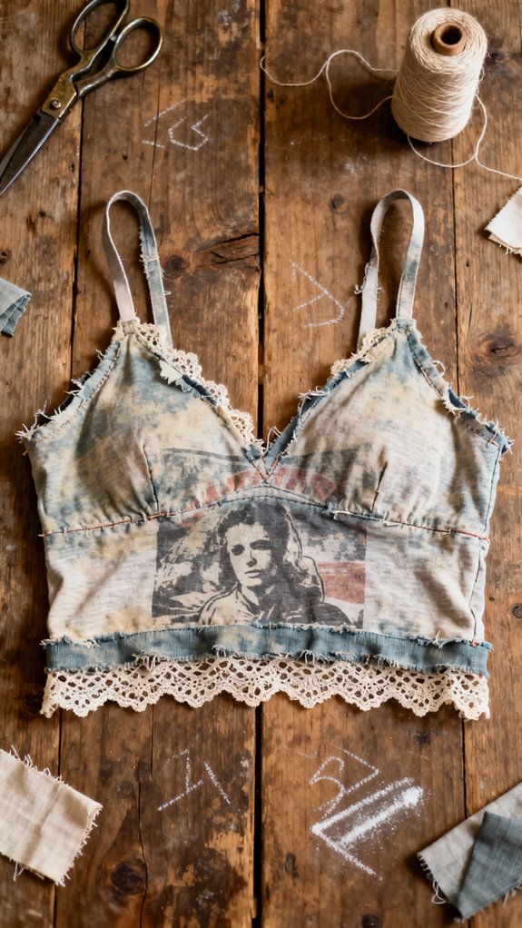 upcycled t shirt bralette project