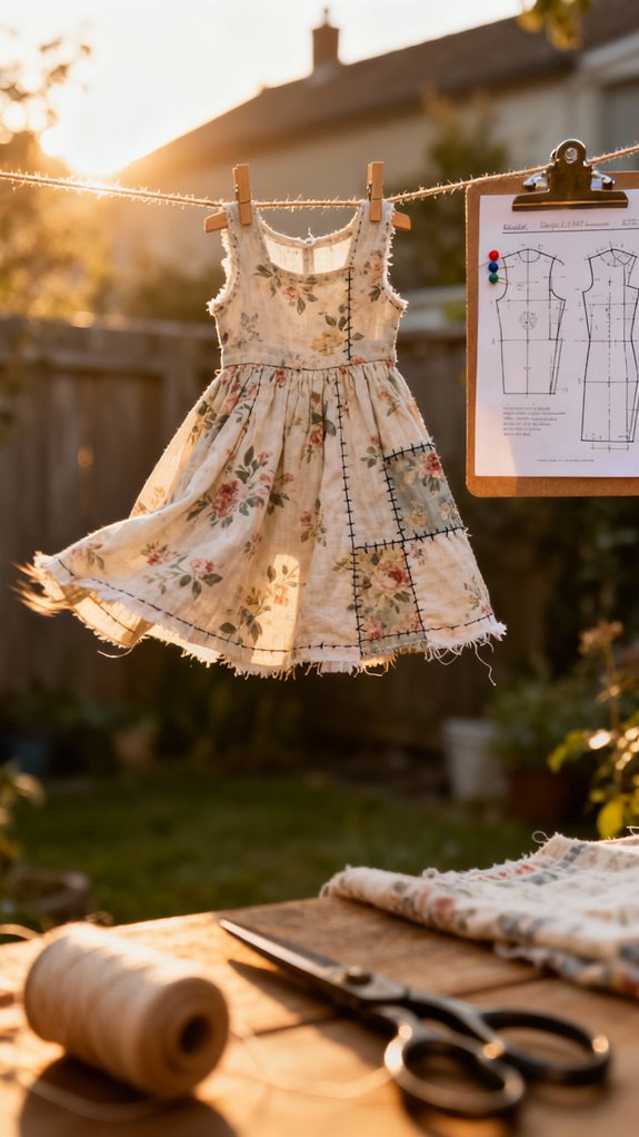 upcycled vintage sheet dress