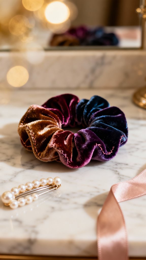 velvet scrunchie for elegance