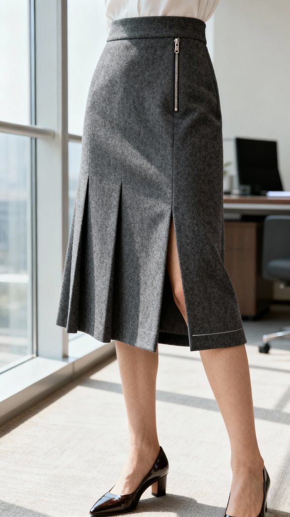 versatile inverted pleat skirt