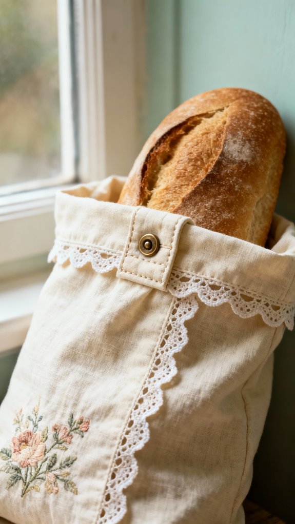 vintage embroidered bread bags