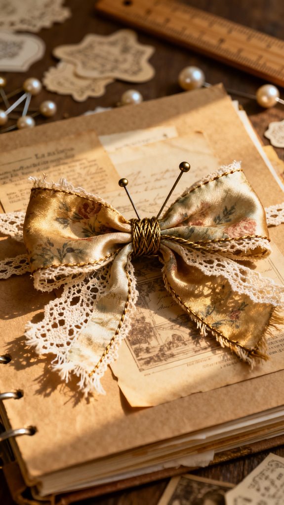 vintage fabric bow creation