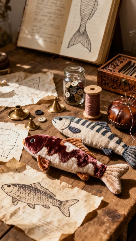 vintage fish plush patterns