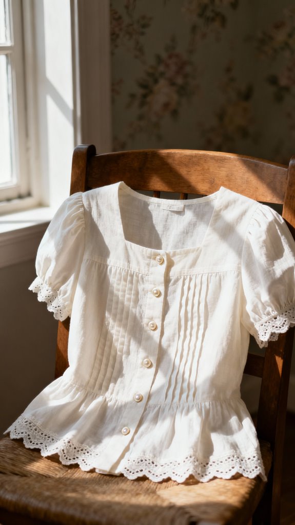 vintage inspired cropped blouse details