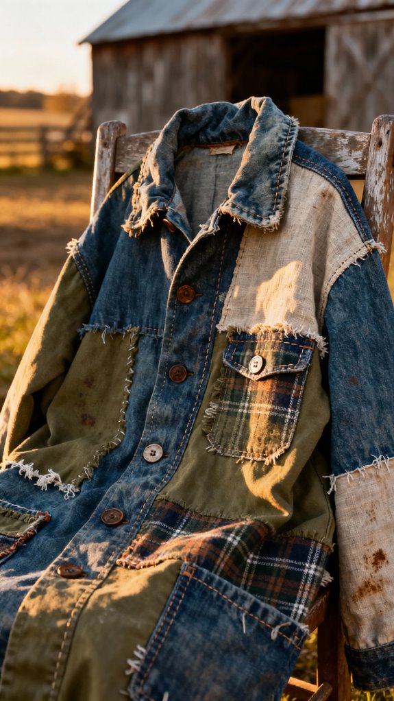vintage patchwork chore coat