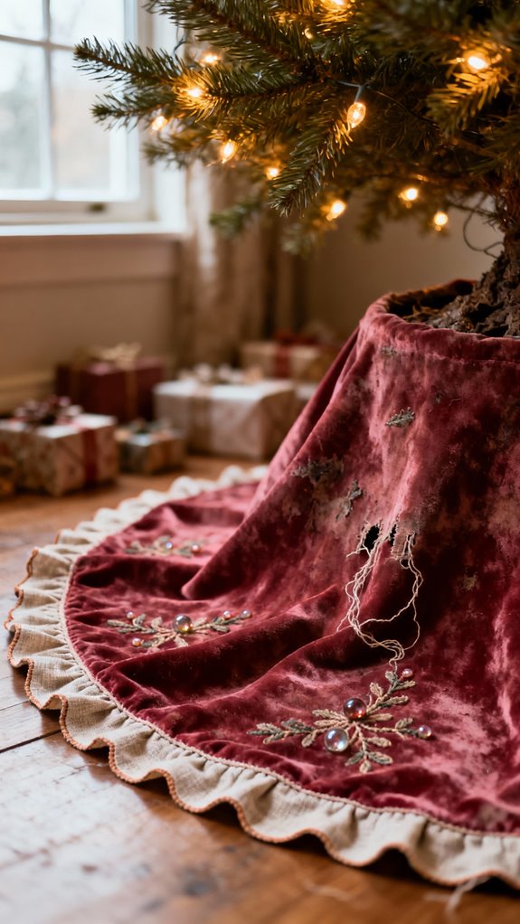 vintage scalloped tree skirt