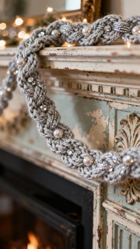 vintage silver beaded garland
