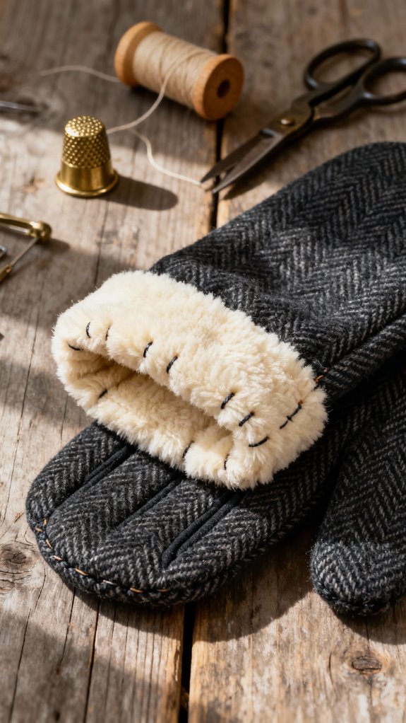 warm lined mittens tutorial