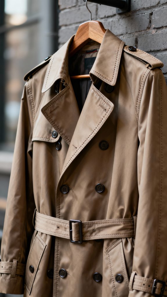 water resistant gabardine trench coat