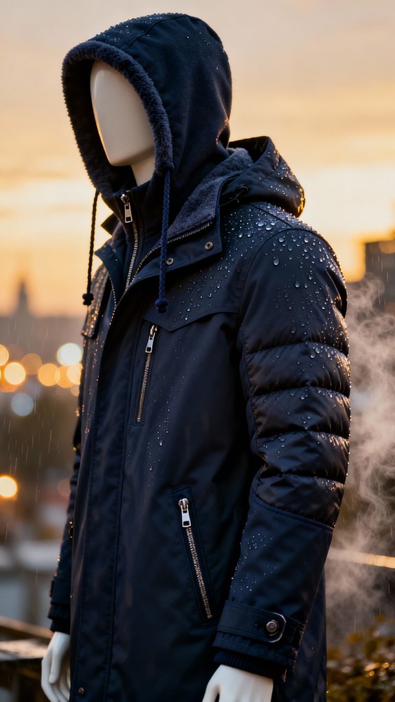 water resistant parka construction details