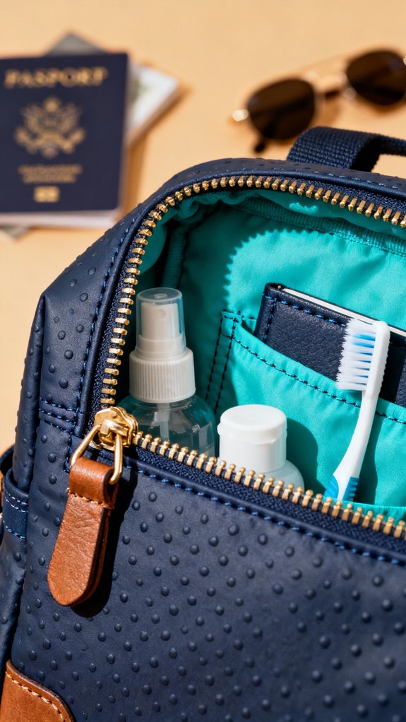 water resistant toiletry bag construction