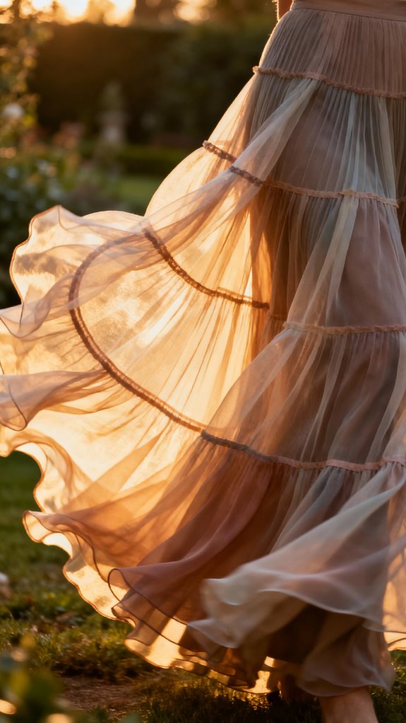 wavy chiffon circle skirt