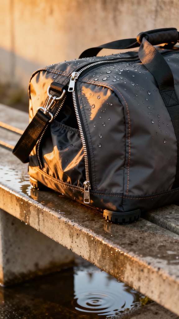 weatherproof laminated duffle design