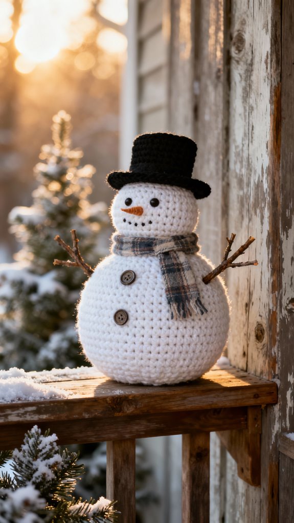 weighted farmhouse snowman pattern