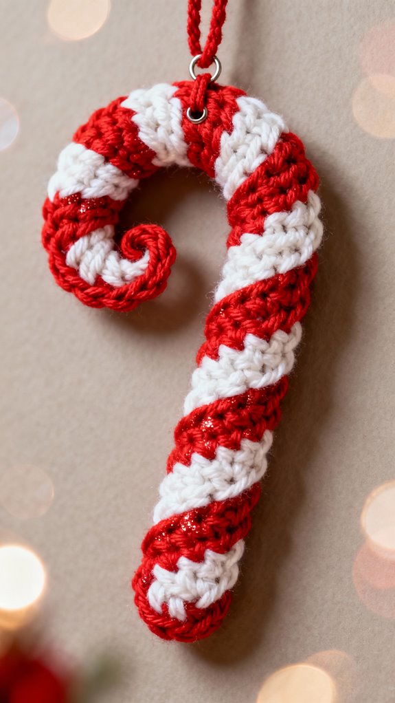 whimsical crochet candy canes