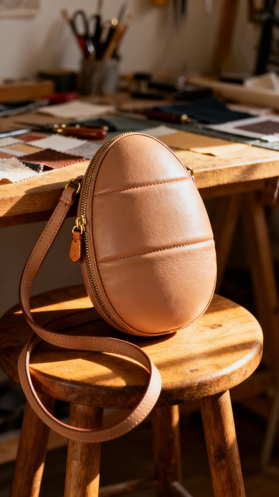 whimsical egg shaped sling bag