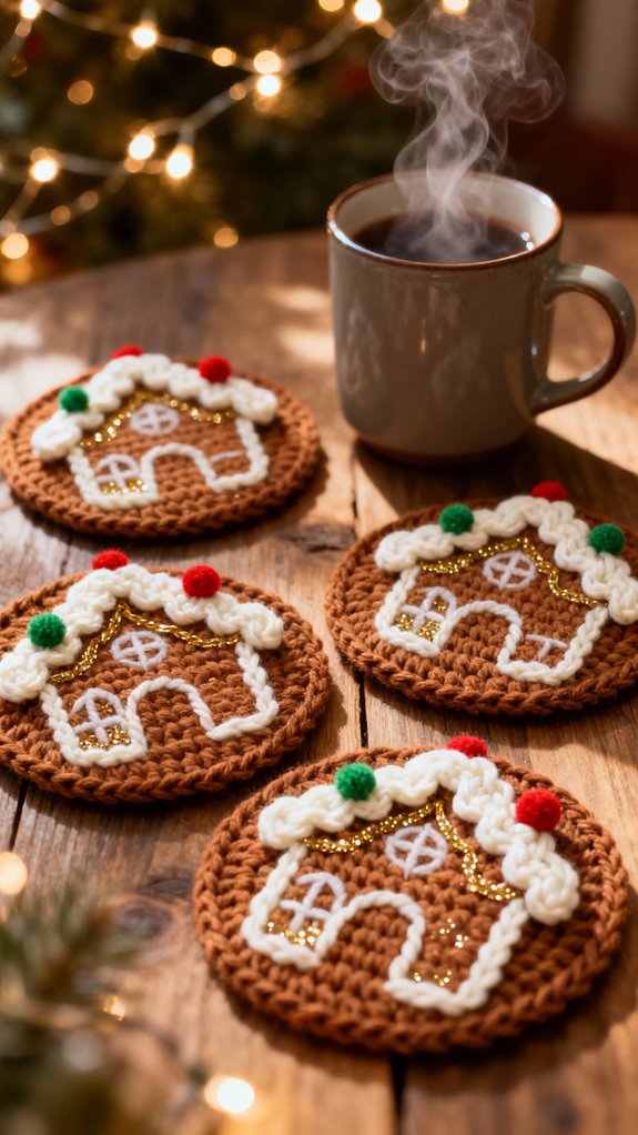 whimsical holiday gingerbread coasters