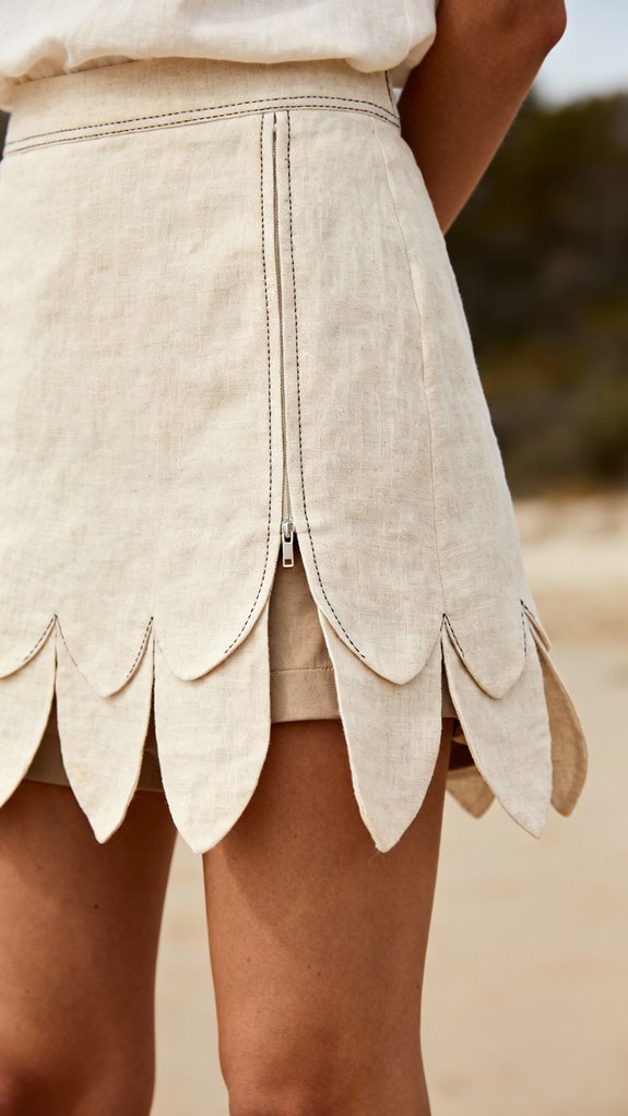 whimsical petal hem skort