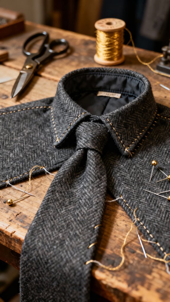 wool ties with structured interfacing