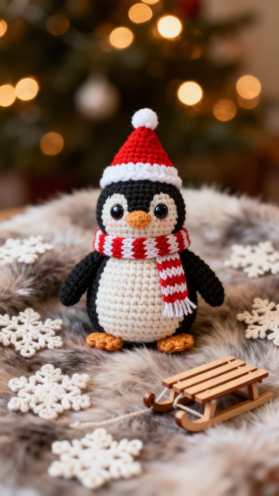 adorable festive penguin ornament
