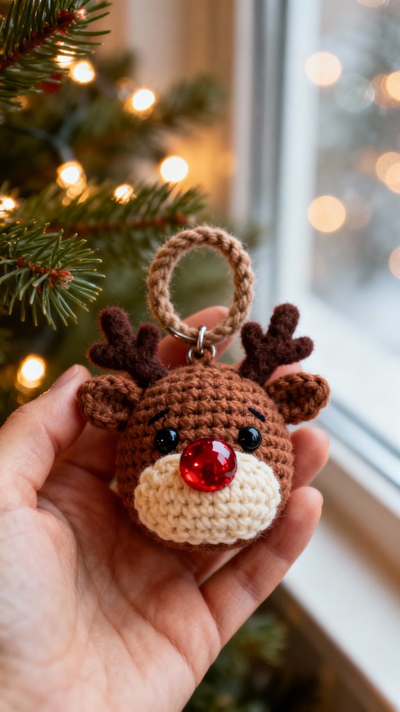 adorable rudolf keychain creation