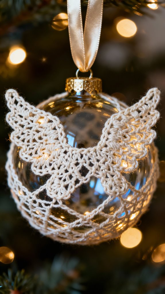 angel wings crochet ornament