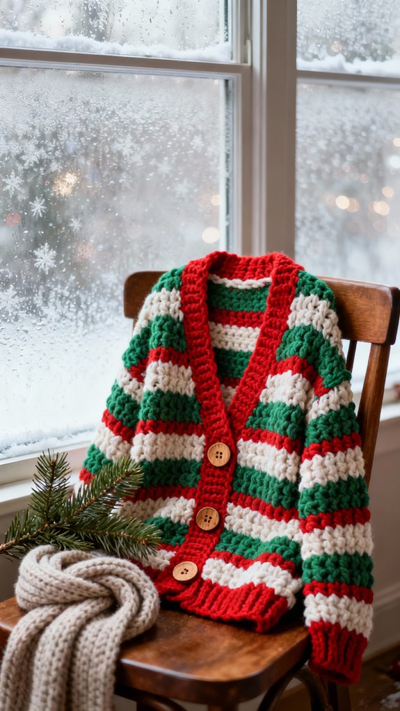 beginner friendly holiday cardigan