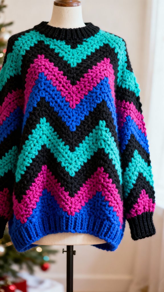 bold geometric holiday sweater